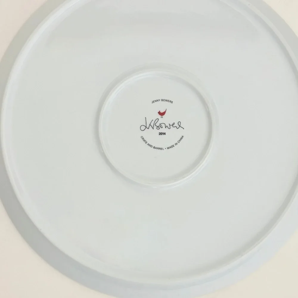 CRATE AND BARREL Cookies For Santa Jenny Bowers Serving Platter Plate 2014